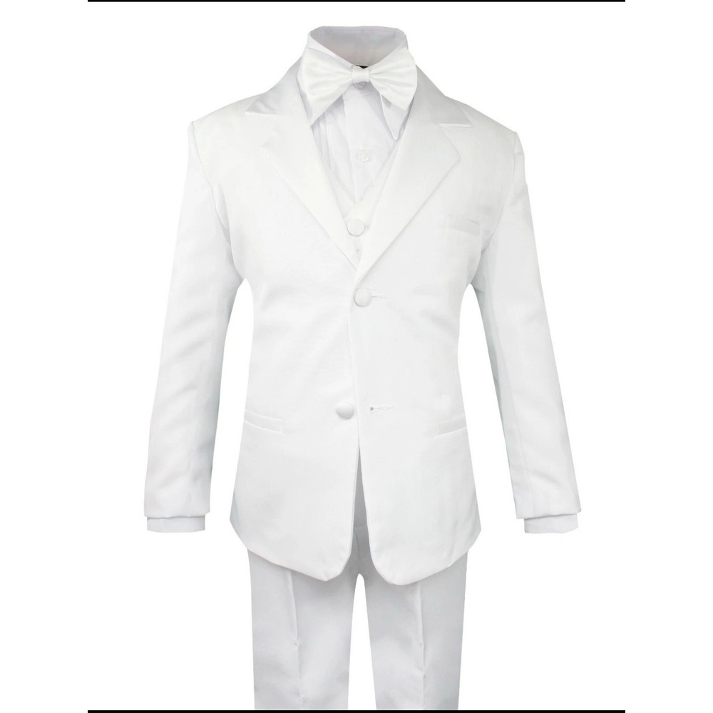 Toddler Boys' 5 Piece Classic Fit Formal Tuxedo Bow communion Or Wedding 3T